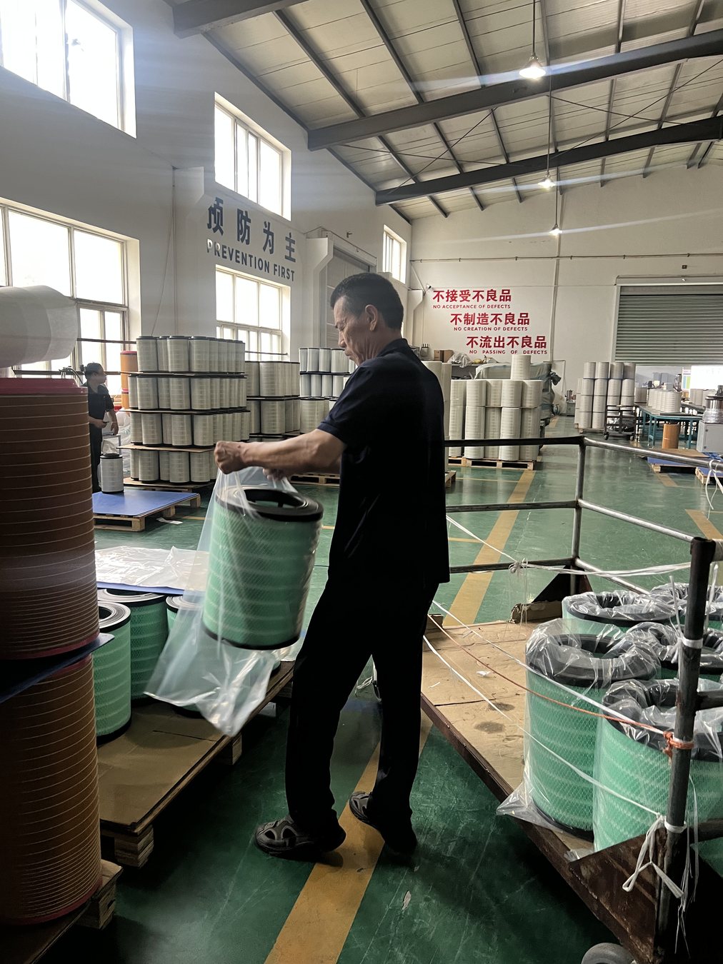 Replacement filter packing area in Jinguan factory