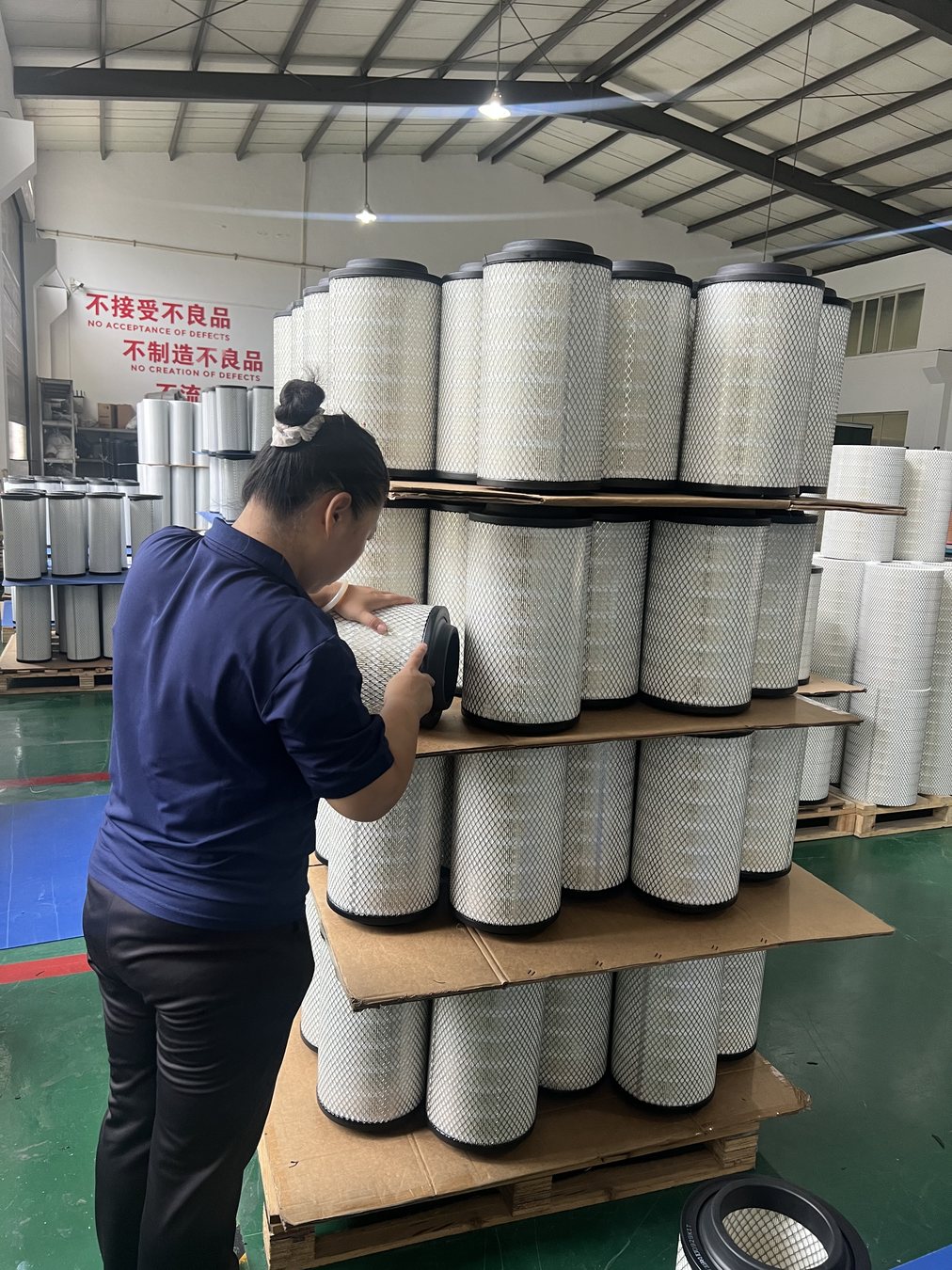 Finished filters checked before shipment